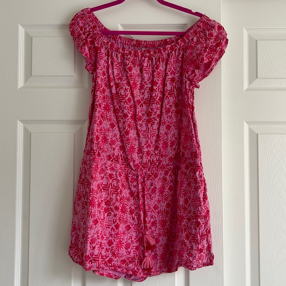 Vineyard Vines Otomi Print Pink Romper